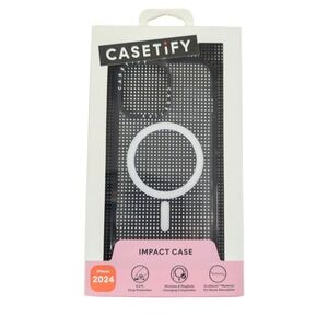 U2O CASETiFY Impact Case w/ Magsafe for iPhone 16 - Clear / Black Bumper